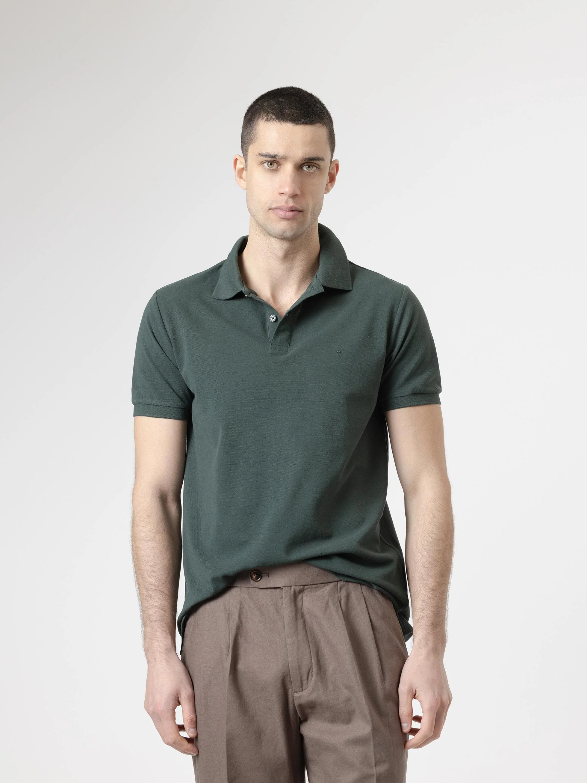 POLO BÁSICO PIQUÉ VERDE OSCURO - Image 4