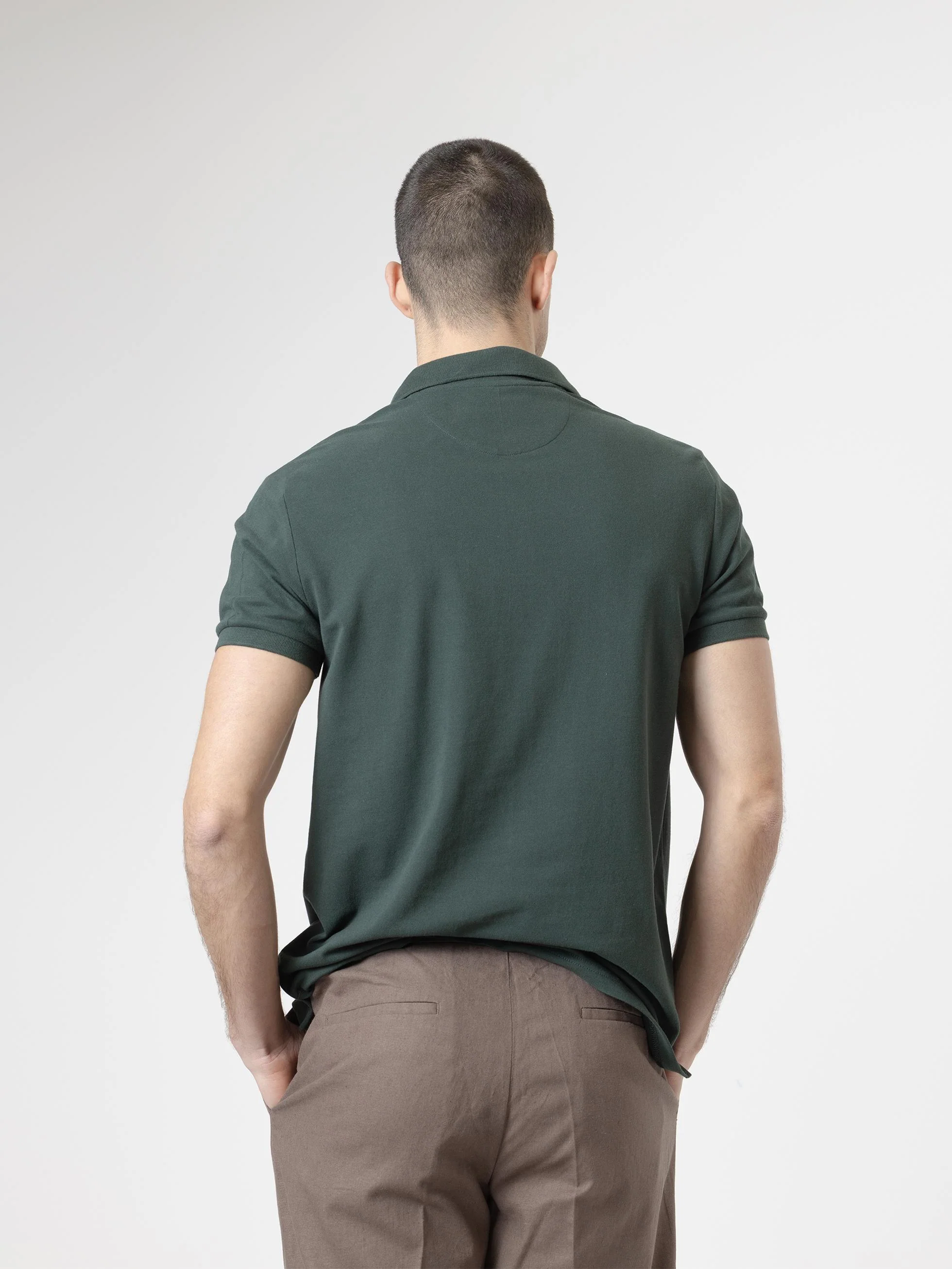 POLO BÁSICO PIQUÉ VERDE OSCURO - Image 5