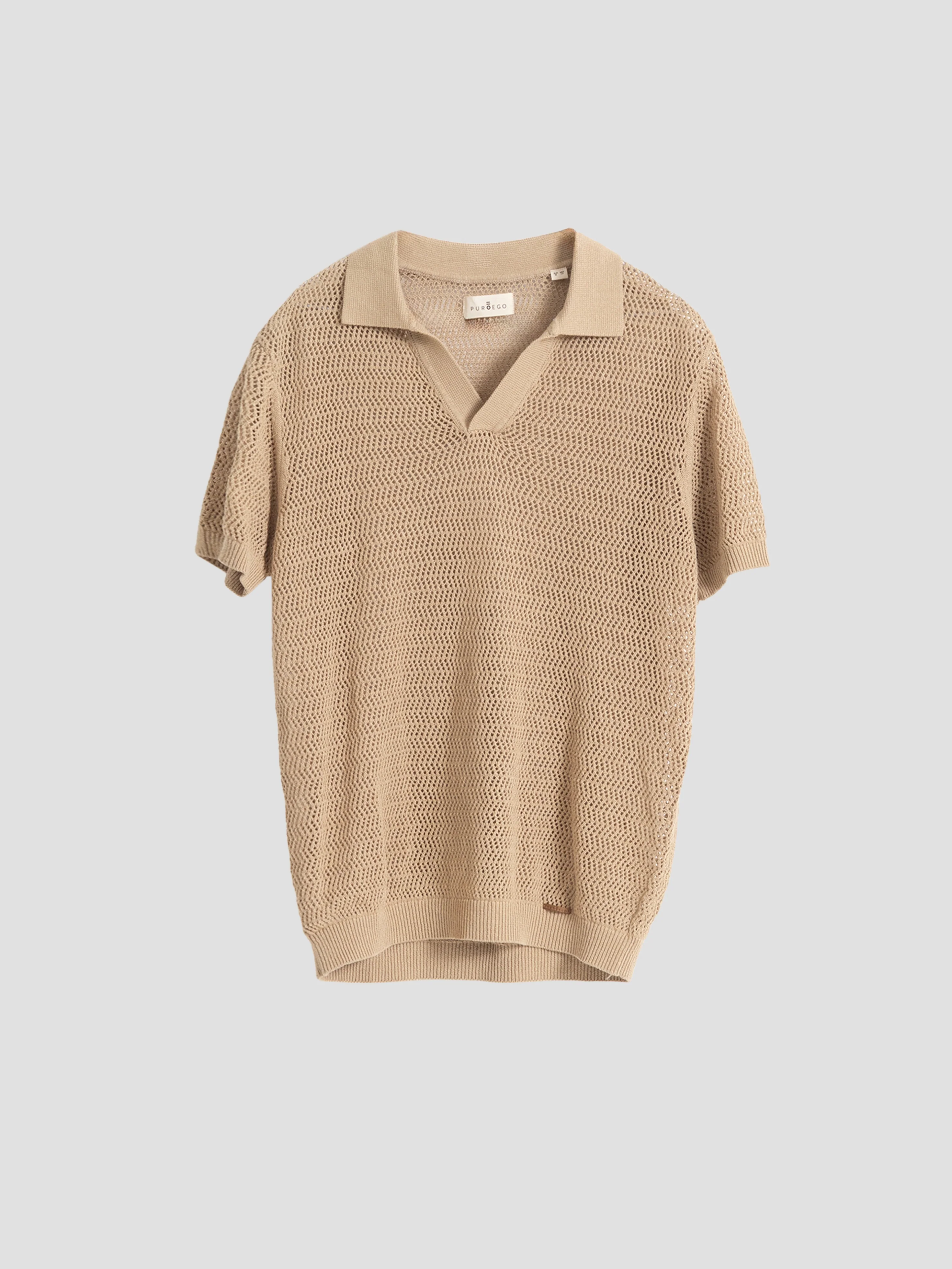 POLO PUNTO CROCHET BEIGE
