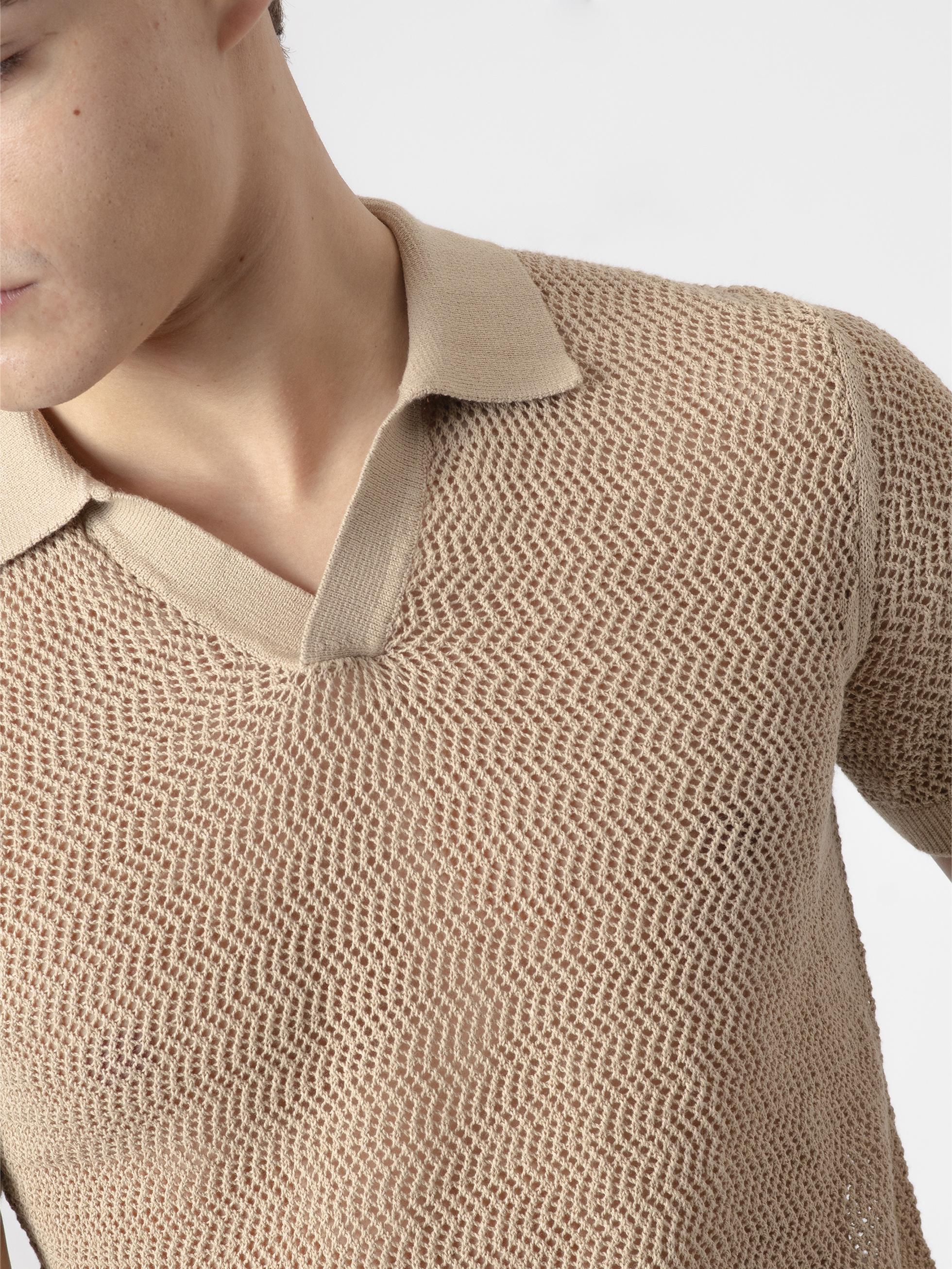 POLO PUNTO CROCHET BEIGE - Image 2