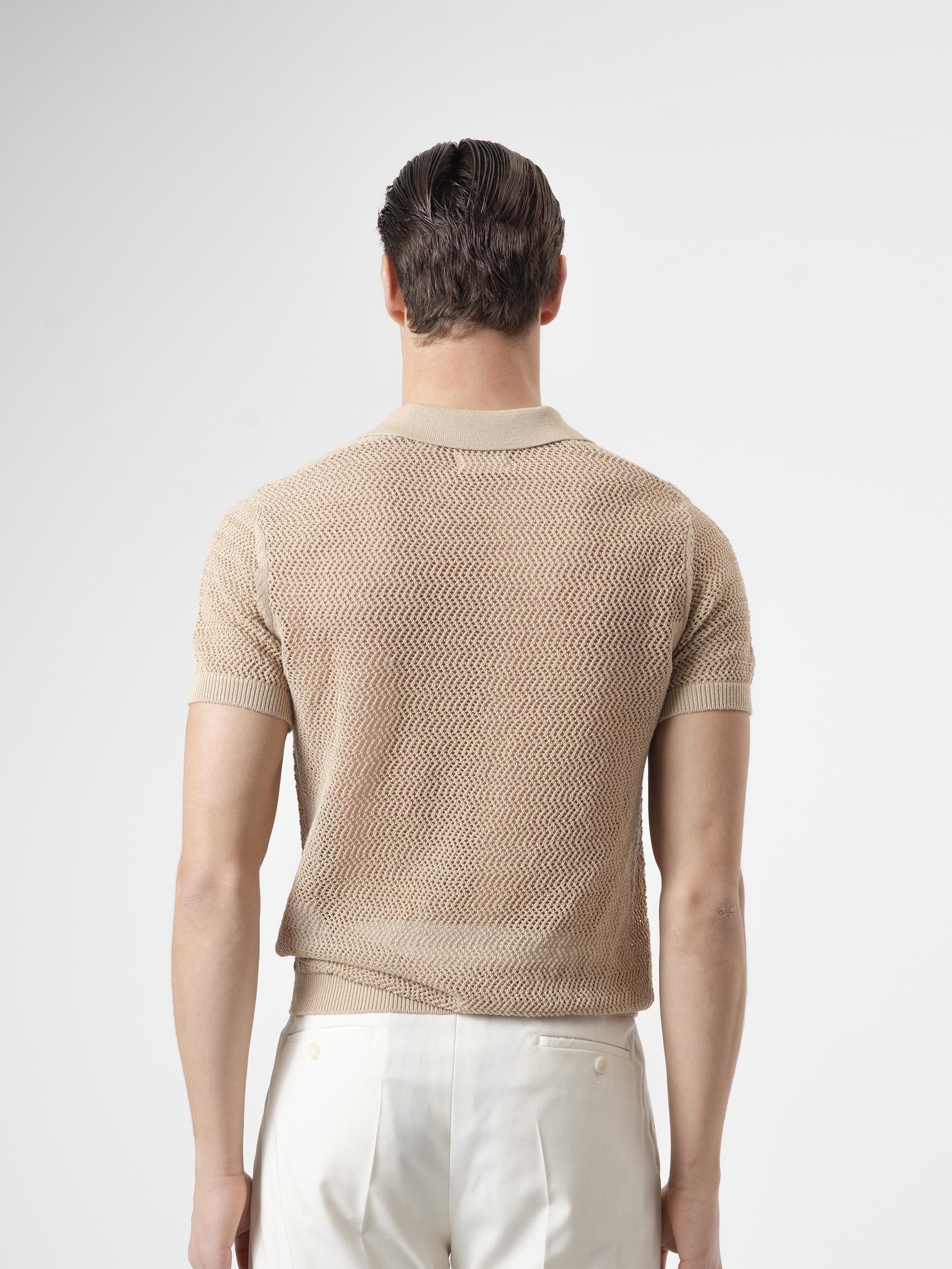 POLO PUNTO CROCHET BEIGE - Image 5
