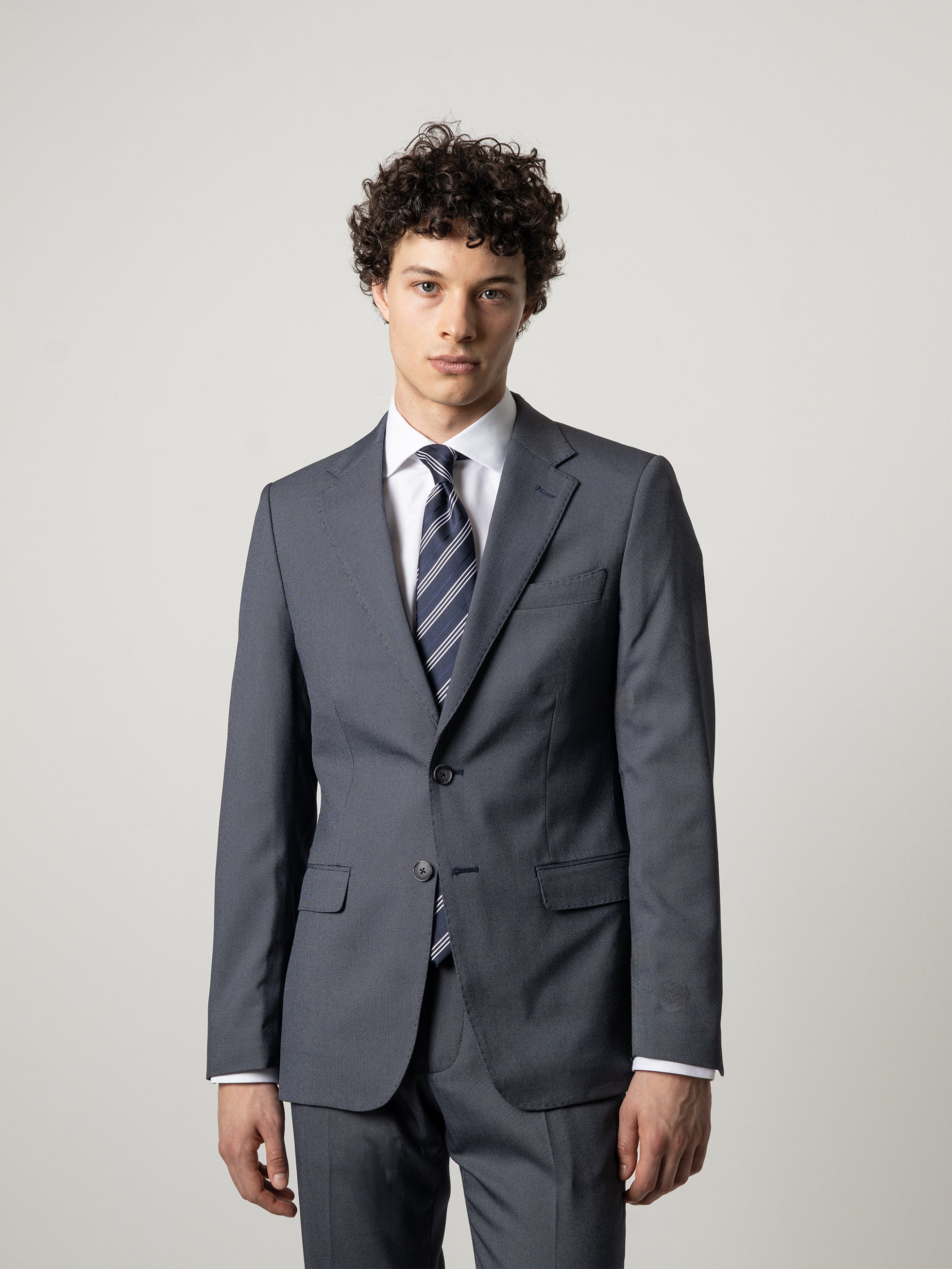TRAJE MICRO PUNTO AZUL TINTA - Image 2